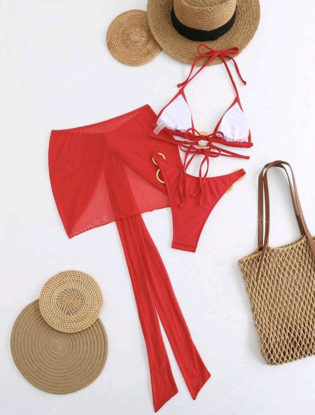 Shein нов дамски комплект бански