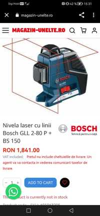 Nivela laser cu linii Bosch GLL 2-80 P + BS 150