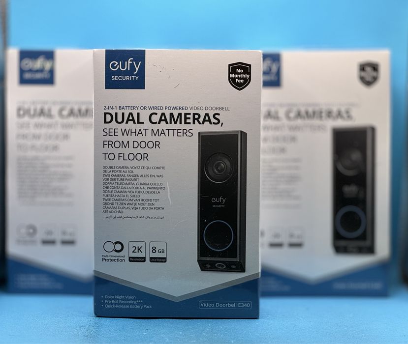 НОВО!!! Видео звънец за врата Eufy E340, Wireless Dual Camera, 2K HD,