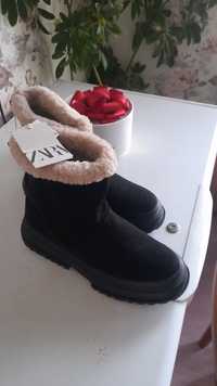 Новые женские ботиночки-сапожки zara ,тёплые на толстой подошве