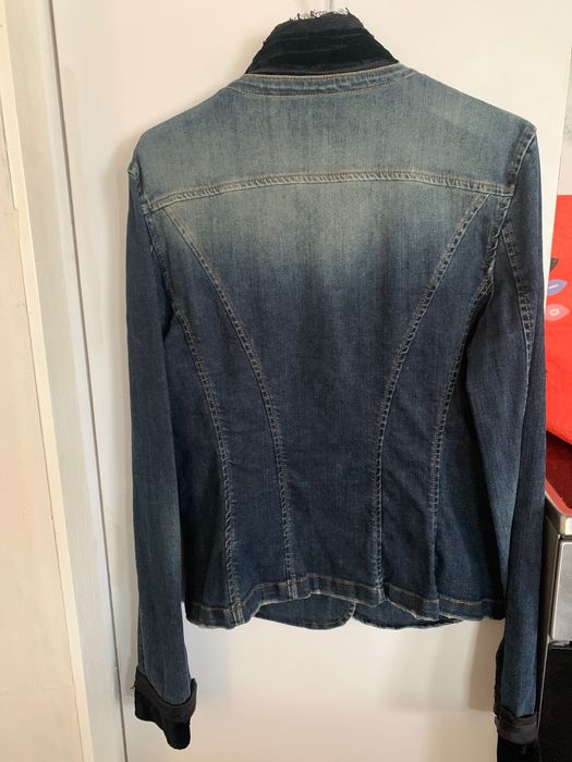 Jachetă D&G originală din denim, elegantă cu detalii de catifea