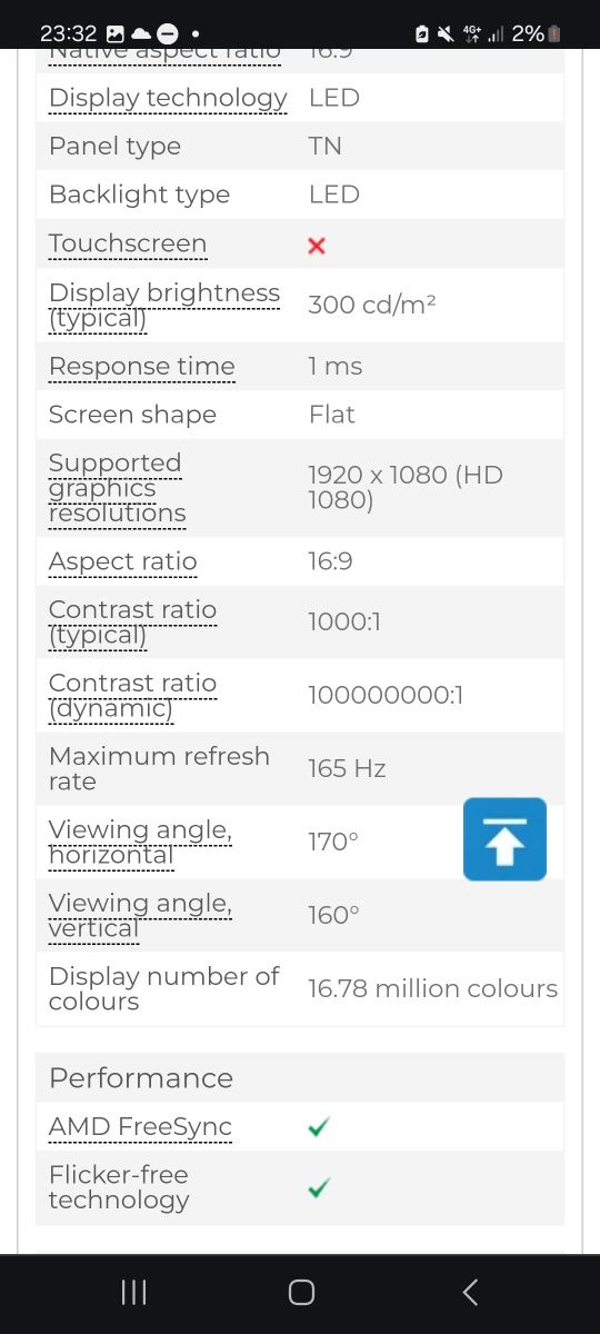 Monitor ACER KG241QSbiip 165hz 23.6 Inch