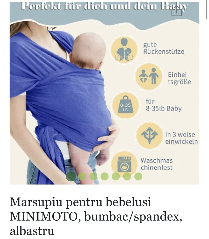 Marsupiu pentru bebelusi Minimoto 0-6 luni