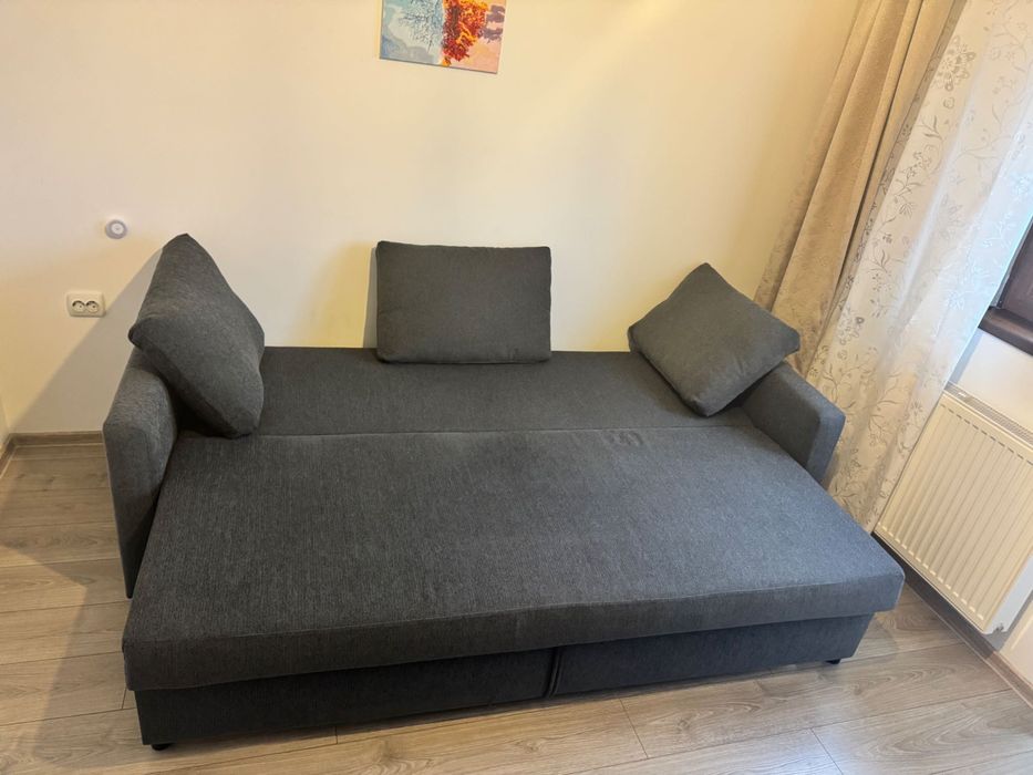 Canapea extensibilă 3 locuri, FRIHETEN, gri închis, Ikea,