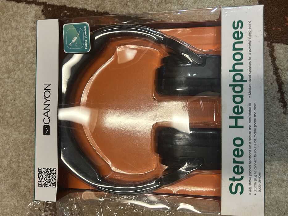 Нови слушалки Canyon CNR-HP03NB с кабел, дължина 1.8 м, черни