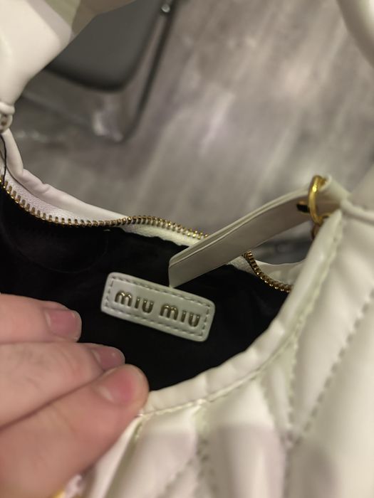 Geanta Miu Miu Mini Matelasse Alba