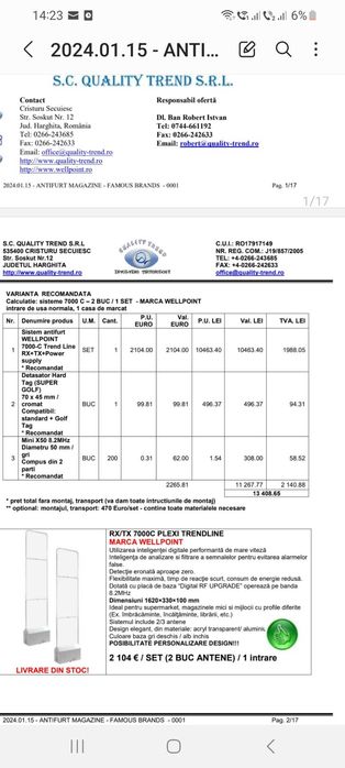 Porti  Sistem antifurt WELLPOINT 7000-C Trend Line RX+TX