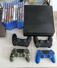 Playstation 4 + 10 игр + 4 геимпада