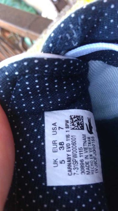 Tenisi unisex Lacoste, mar.38 (23.5 cm), made in Vietnam