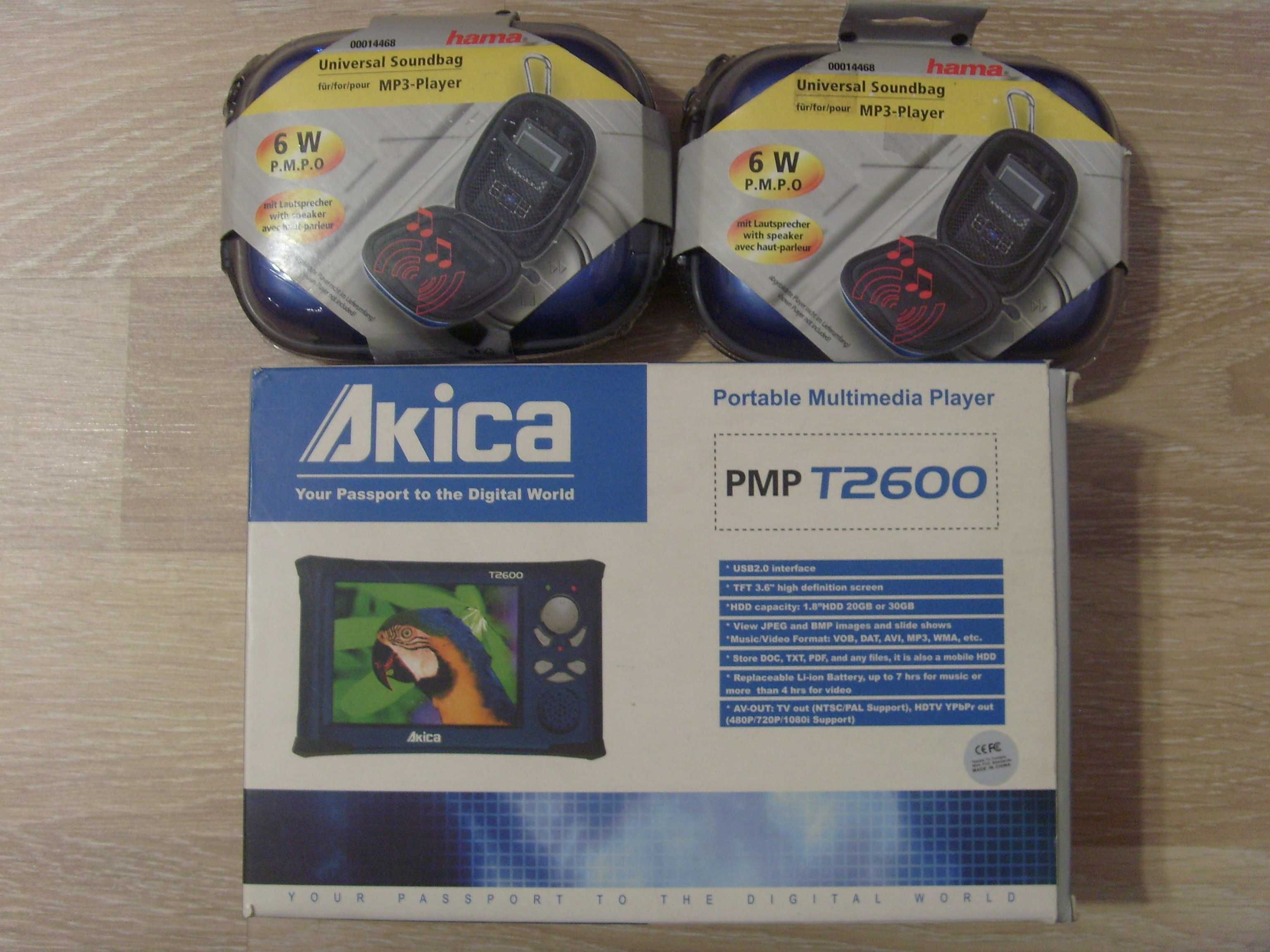 Pachet 2 Boxe portabile MP3 + MP4 player Akica