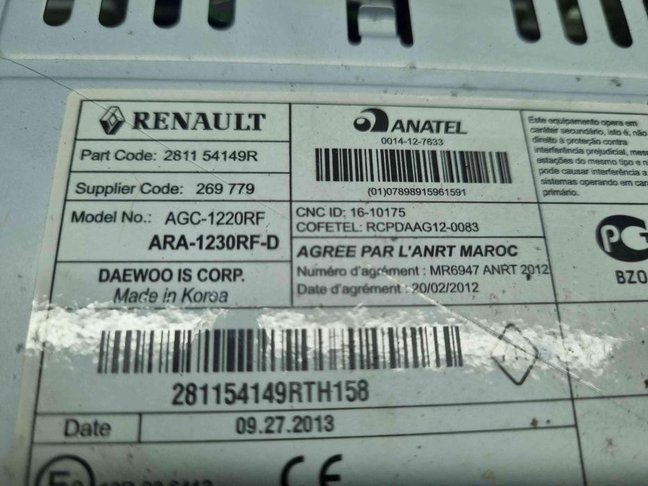 Radio CD Renault Clio 4 (B98) Hatchback [Fabr 2012-2020] 281154149R