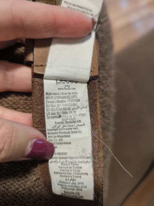 Curea piele naturala Pieces 80