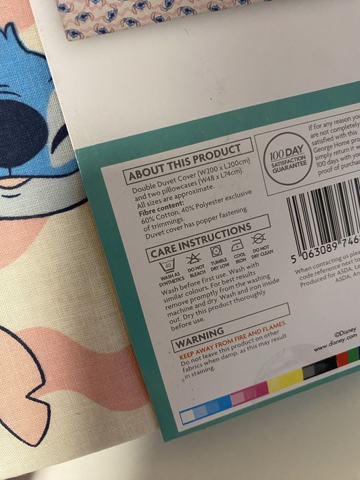 Двоен спален комплект Disney Стич, Stitch Asda George, спално бельо