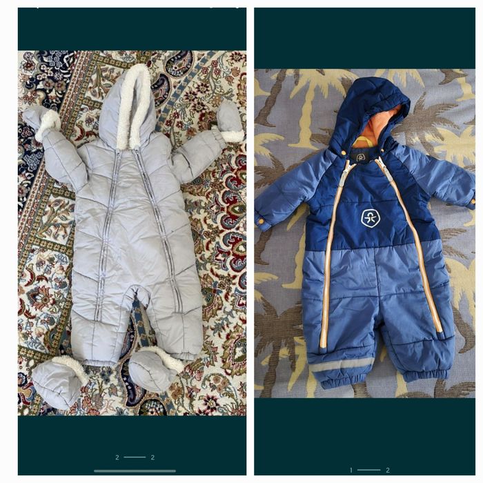 Комбинезон детский осенний, варежки