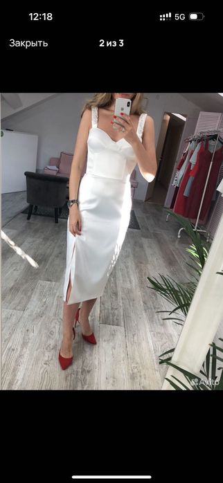 rochie de satin alb