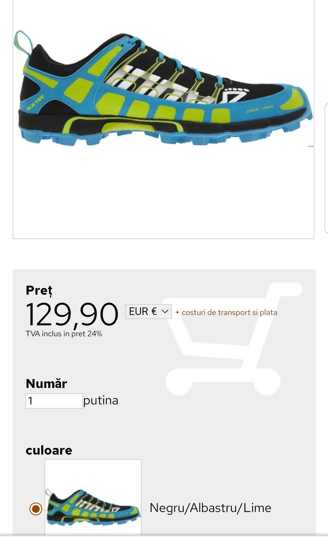 Pantofi profesionali de alergare INOV 8 OROC 280, trail, mărimea 37 EU