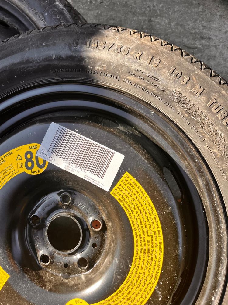 Roată/Roți rezerva slim 5x112 Audi VAG Volkswagen Skoda Seat