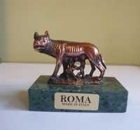 Statueta italiana Lupoica Remus si Romulus Lupa Capitolina marmura