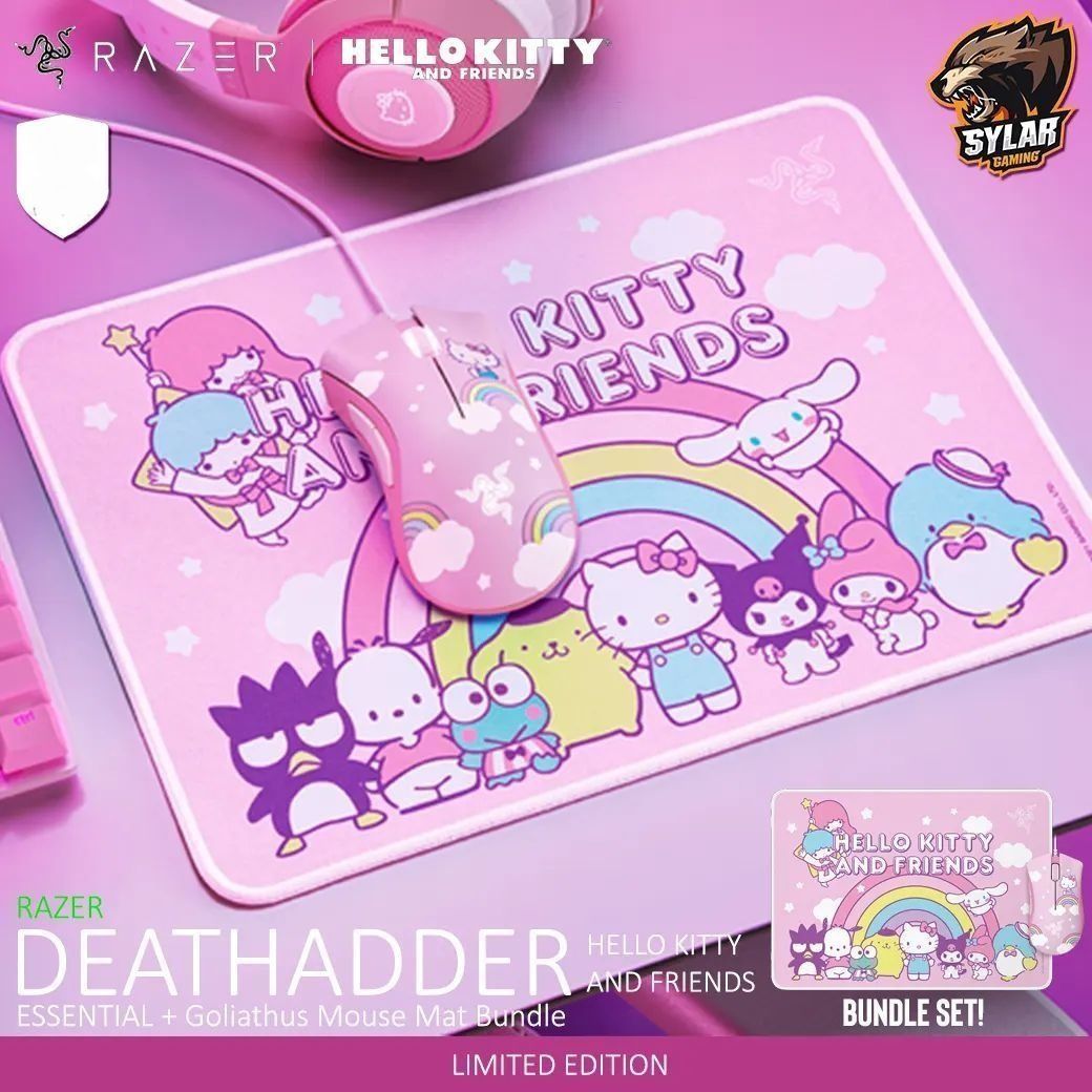 Топ! (2в1) RAZER HELLO KITTY коврик+мышка/мышь Deathadder essential