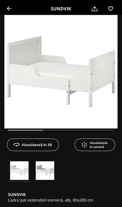 Pat pentru copii alb IKEA