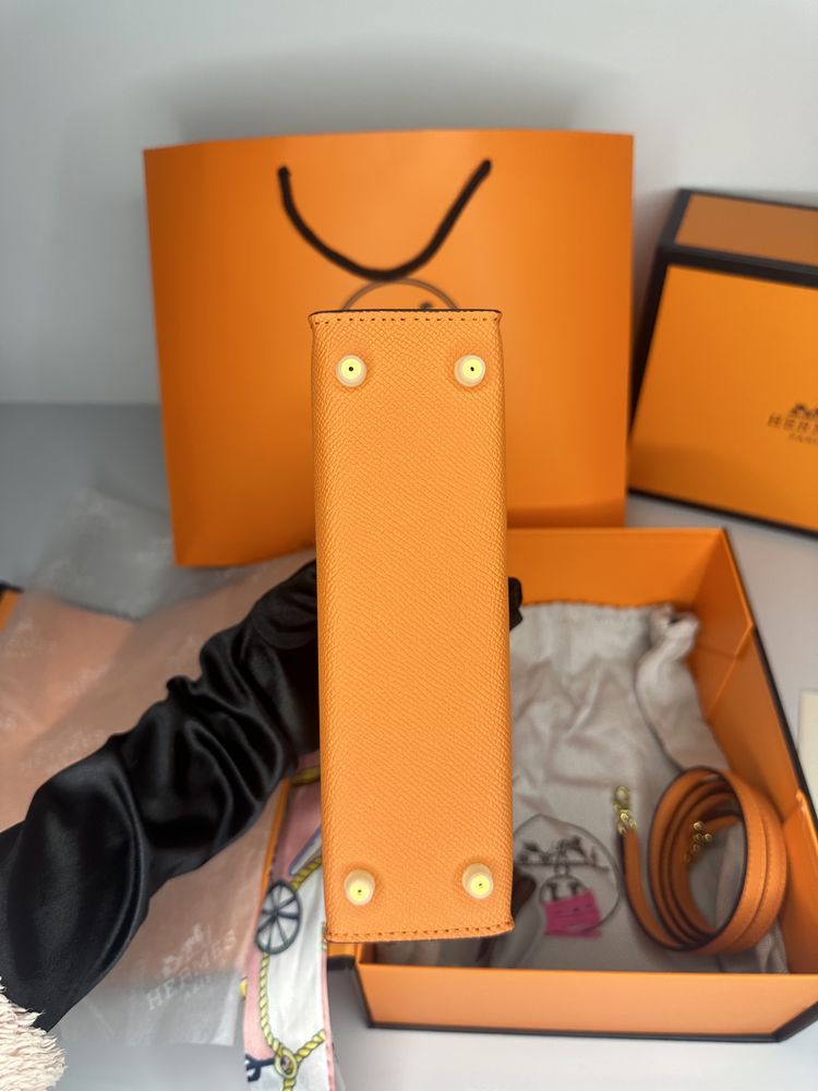 Geanta de lux HERMES Kelly mini 19 20 cm piele naturala 100% cadou