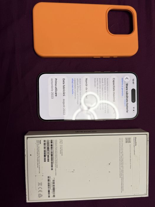 Iphone 15 PRO 256 GB impecabil pachet complet