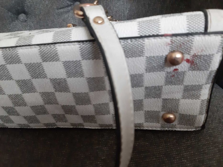 geanta Louis Vuitton de mana / umar alb / gri RAR