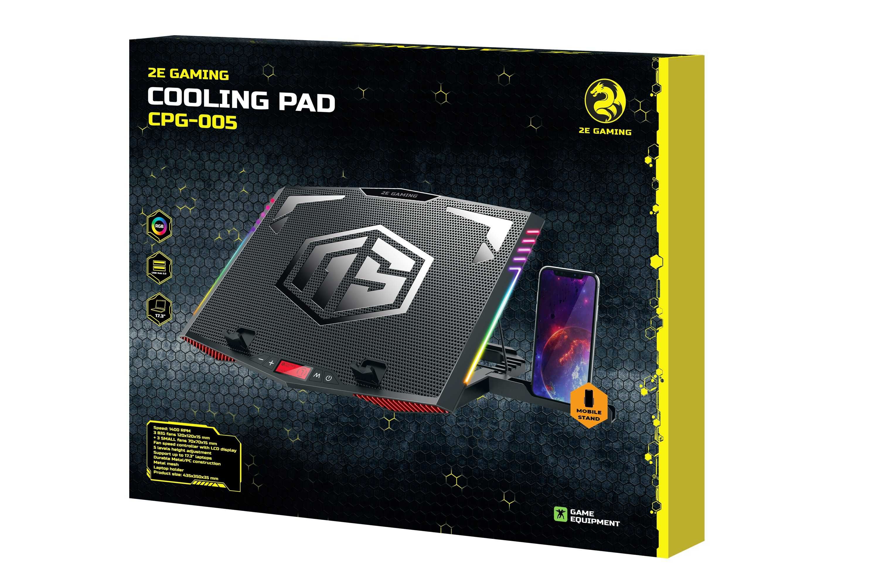 Охлаждающая подставка 2E Gaming Cooling Pad CPG-005 17.3` Black