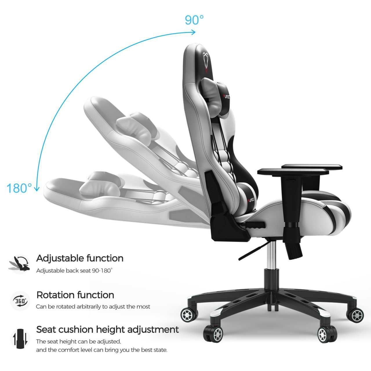 Игровое кресло GM02A White Black доставка по г.Ташкент бесплатно
