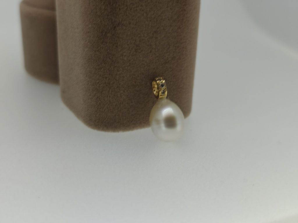 Pandantiv aur 18k 2.59gr cu perla și diamante naturale (r)