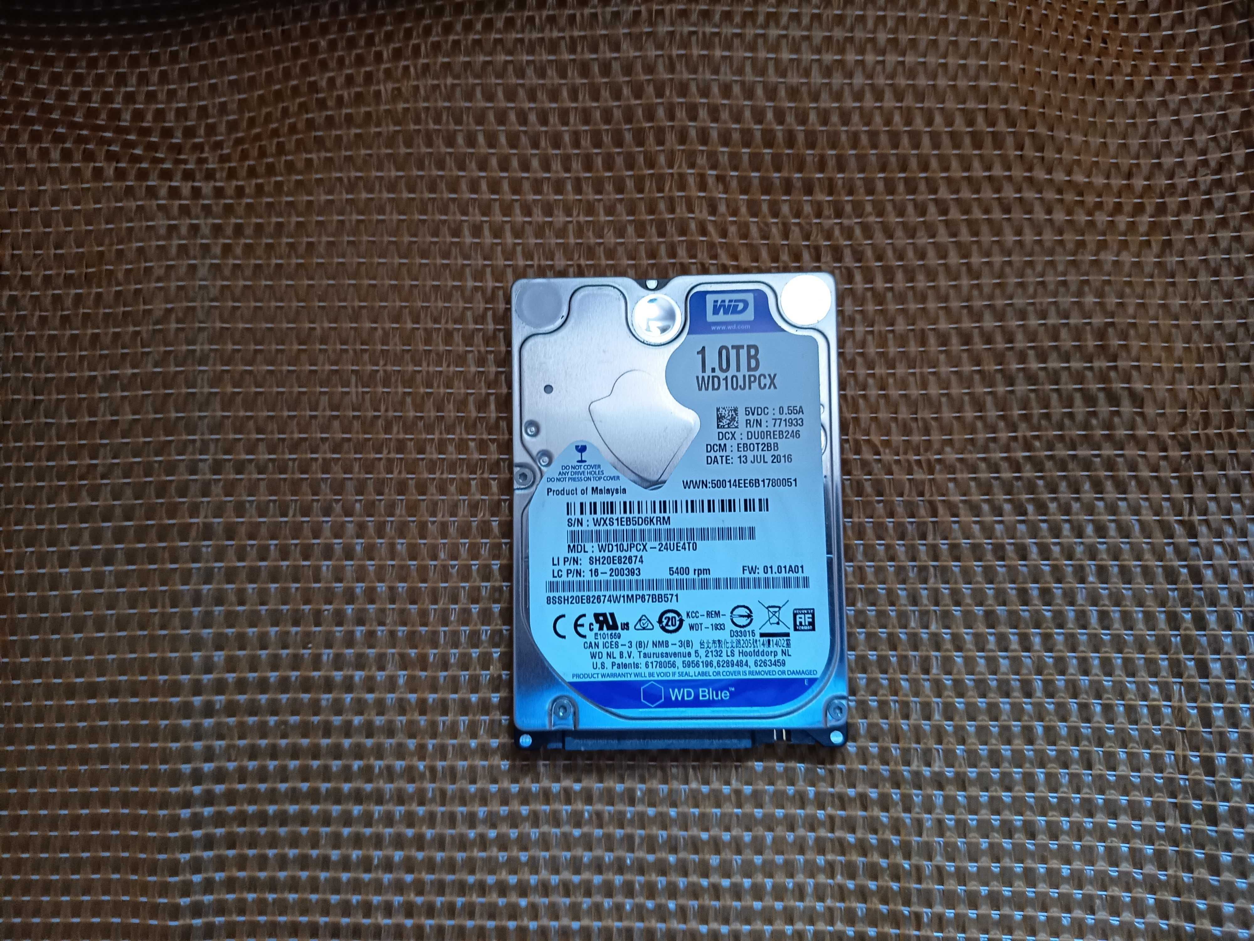 Hard disc laptop, 1TB + windows 10 pro, Western Digital, WD10JPCX