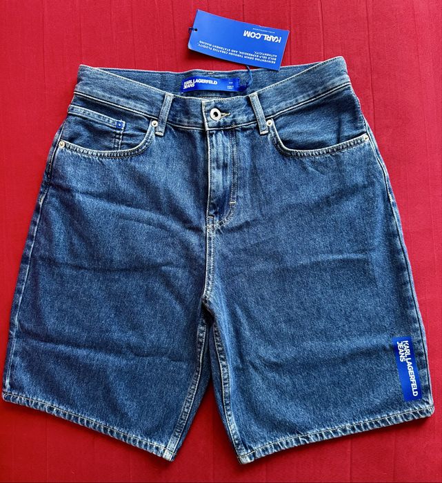 Blugi Karl Lagerfeld pantaloni scurti 3/4 trei sferturi blugi scurti