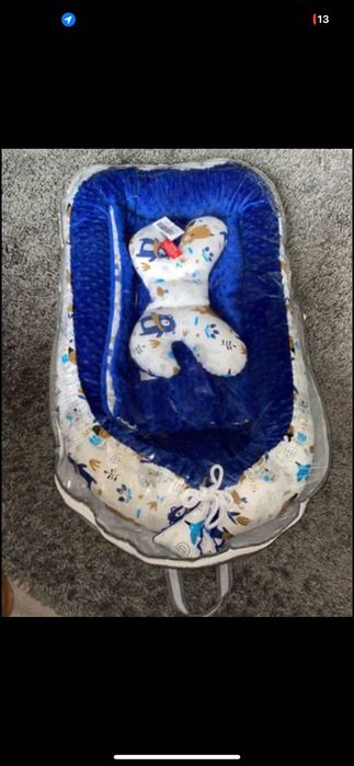 Baby Nest 100% bumbac culoare albastră