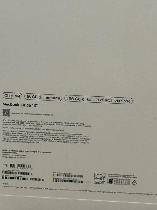 Macbook air 13”, Apple M4, 16gb Ram, Sigilat, magic mouse, garantie