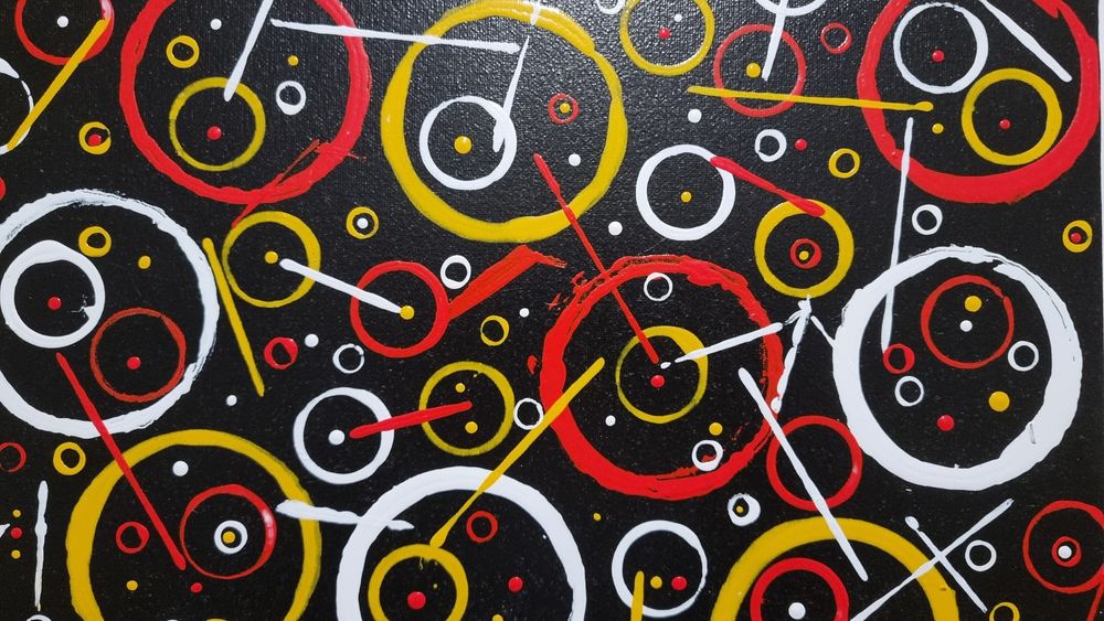 Tablou abstract pictat manual
