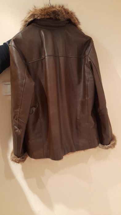 Мъжко кожено яке от естествена кожа и косъм