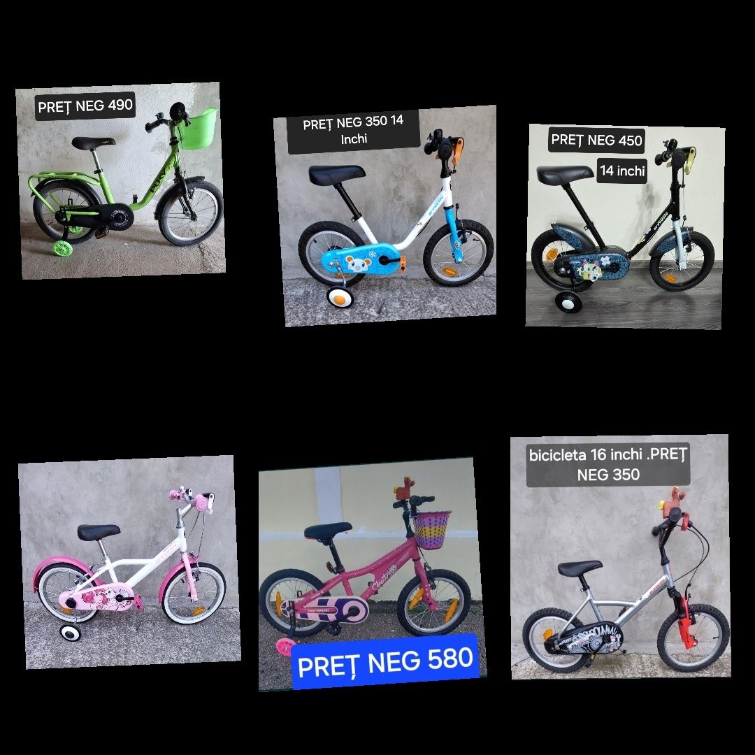 Biciclete de copii  14 si 16  inchi