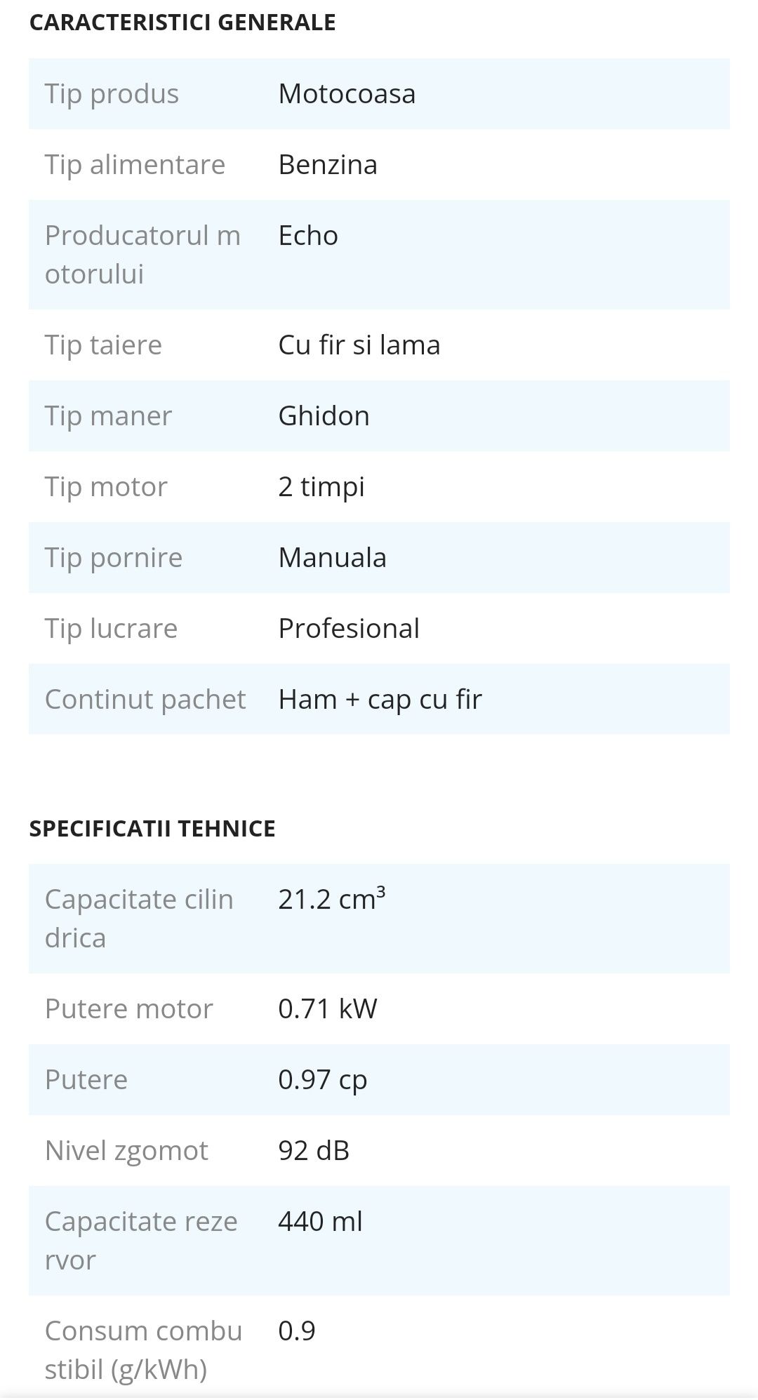 Motocoasă Echo SRM 237 cu coarne noua