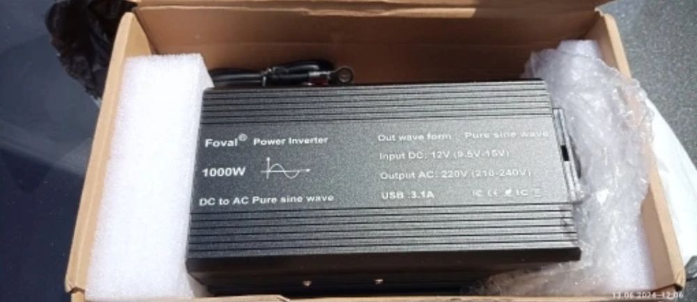Vand Invertor cu undă sinusoidală pură DC 12V la AC 220V-240V/1000W