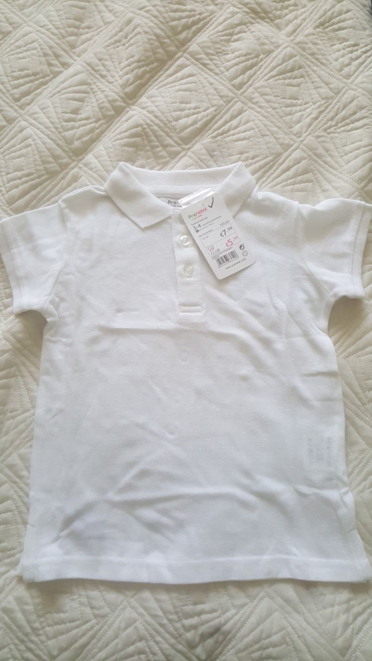Маркови детски нови блузи Prenatal с къс ръкав размер 102 см и 128 см