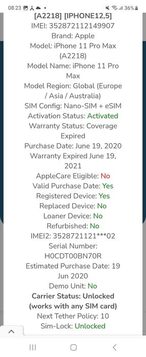 Iphone 11 pro max liber de rețea, perfect funcțional