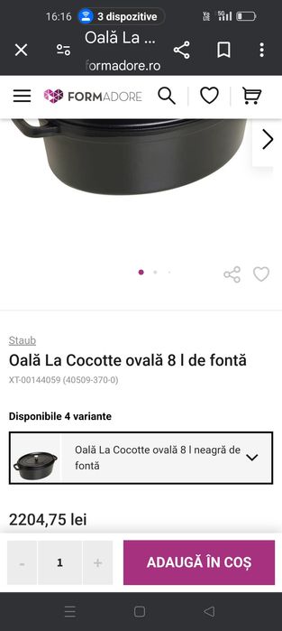Vând oala Staub nu LeCreuset