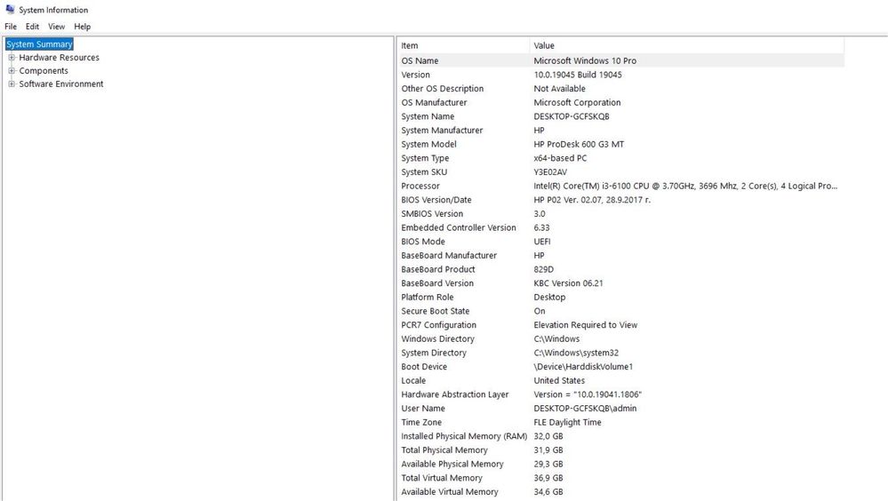 Настолен компютър HP  600 G3 MT - i5, 32GB RAM, 500 GB SSD SAMSUNG