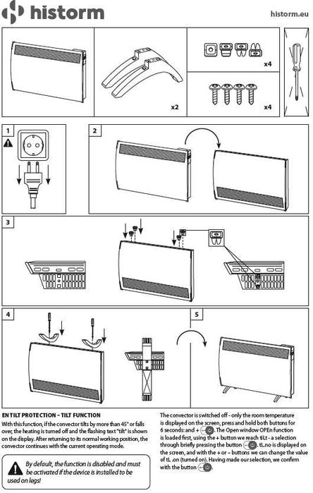 Крачета за подов монтаж на конвектори CN01 xxx EAS(WF), 2бр