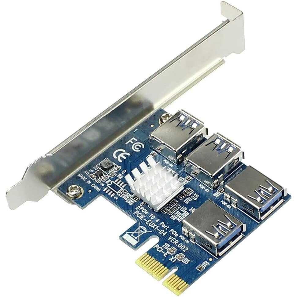 Adaptor PCI-E Express 1x la 4 USB 3.0, Riser Card