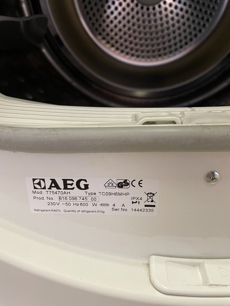 Сушилня AEG T75470AH кондензационна с термопомпа, А+++ 40%,7.0kg