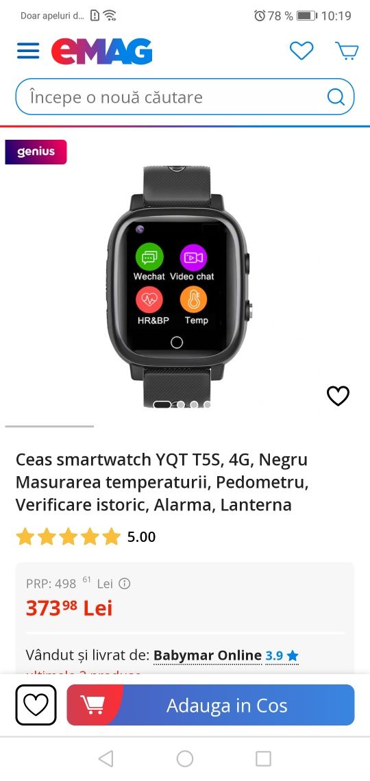 Vand smartwatch YQT T5S, 4G,