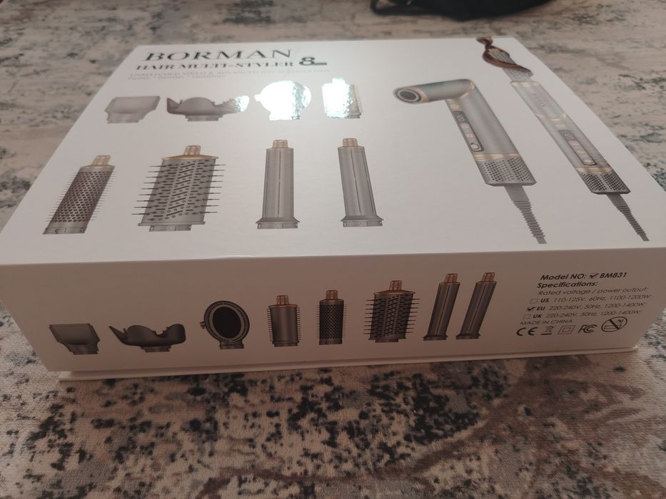 Borman BM831 8 в 1 с насадками премиум стайлер 1400 Вт серый