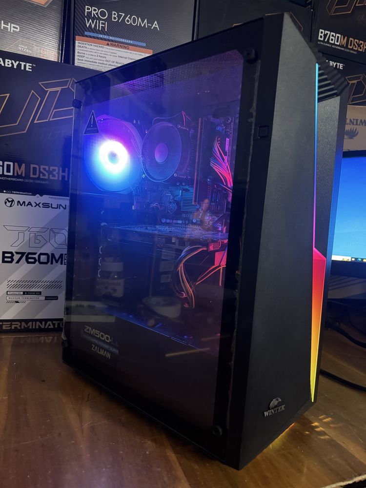 Игровой компьютер i3-8100, 16Gb DDR4, 128Gb ssd, 500Gb диск RX 570 8Gb