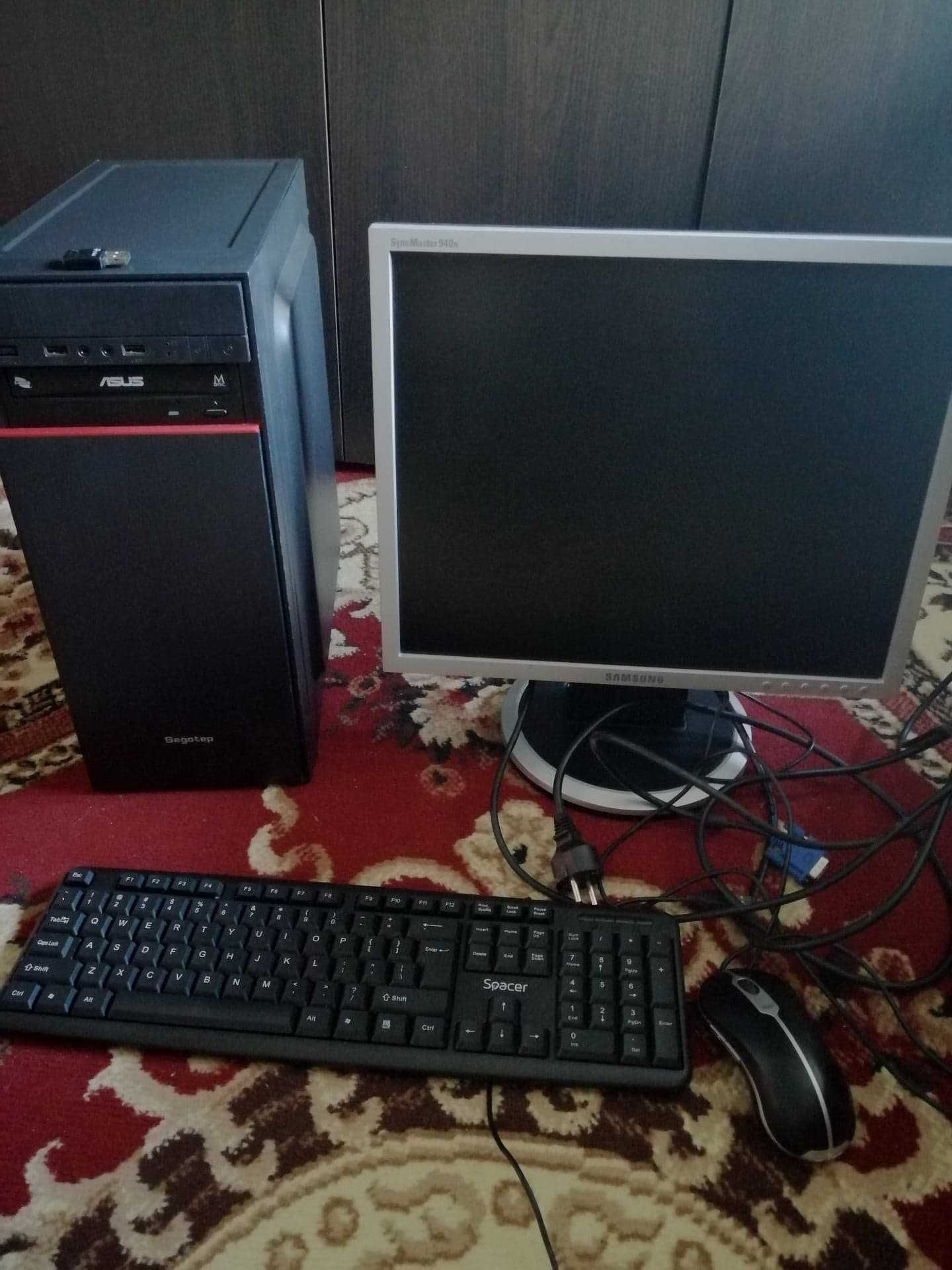 Sistem PC AMD Ryzen 5, 16GB, 1TB+480GB + monitor +mouse +tast +ad wifi